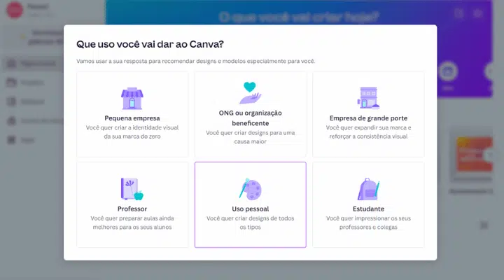 tipo de uso do Canva online grátis