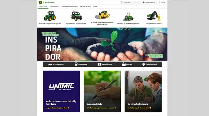 john Deere é líder no setor de máquinas agrícolas