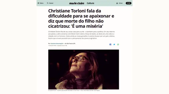 entrevista de cristiane torloni para marie claire