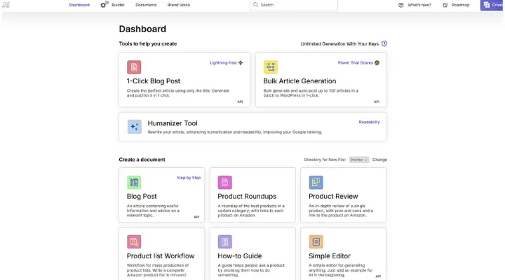 Dashboard do SEO WRITING.AI