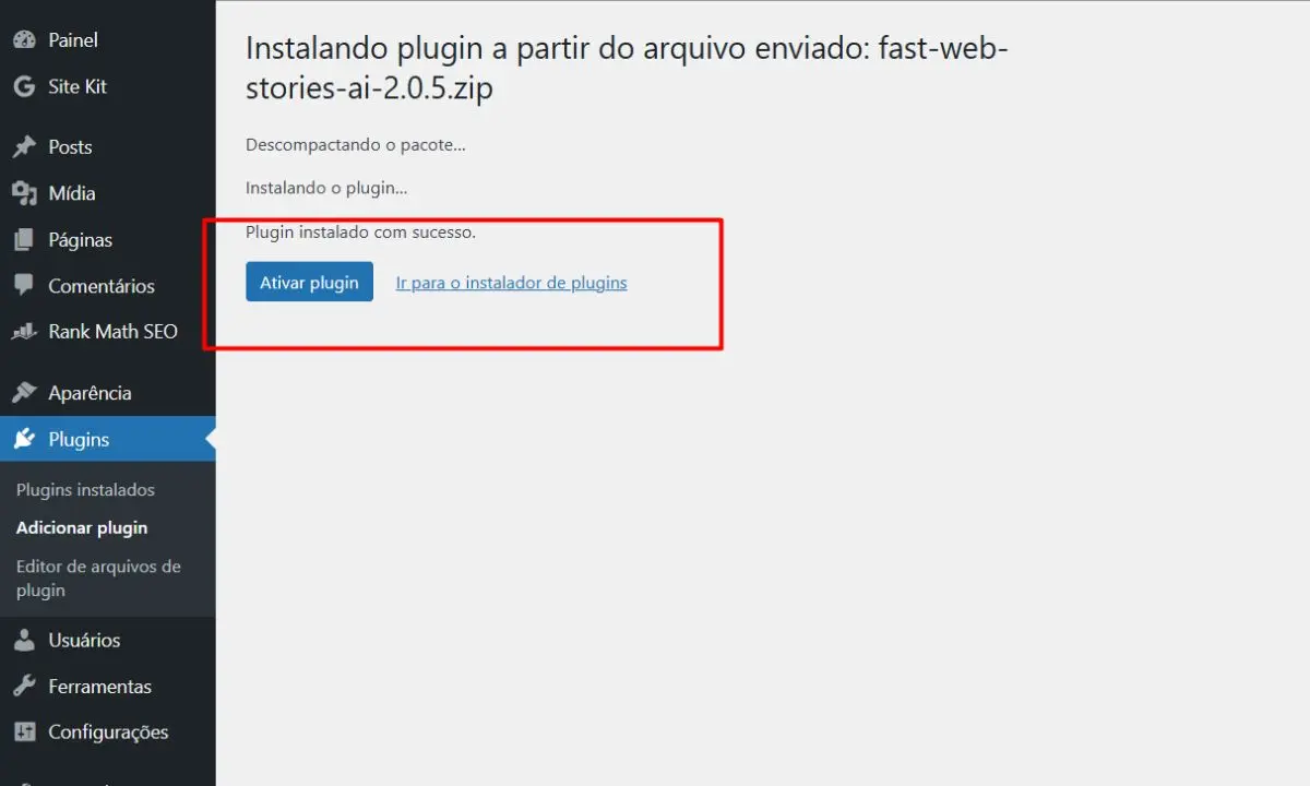 Fast Web Stories com IA: a nova atualização que cria Web Stories automáticos no WordPress 2 Finalize clicando em Ativar